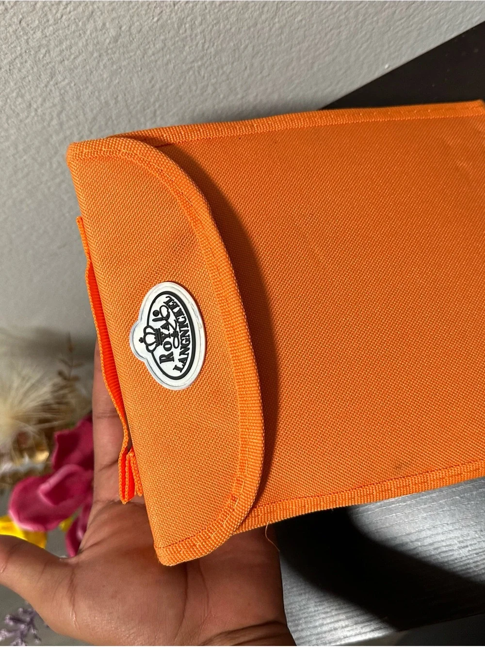 Orange Marker Roll Organizer - Portable Pen Case